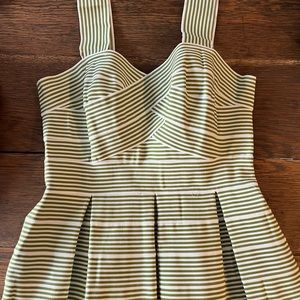 Anthropology pea plum green and white striped ribbon tank size XS. Like new